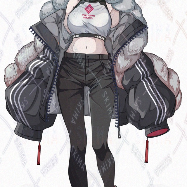 Backlight & 6 kinds of facial expressions] Pop girl with camellia motif [Transparent PNG]. 的商品圖片第 2 張