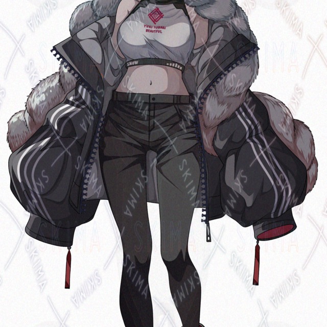 Backlight & 6 kinds of facial expressions] Pop girl with camellia motif [Transparent PNG]. 的商品圖片第 3 張