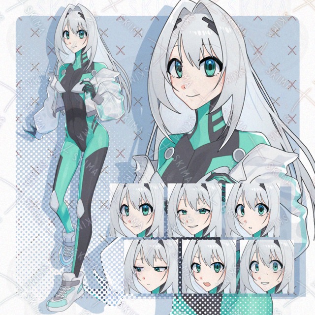 Woman in sci-fi style, 6 facial expressions 的商品圖片