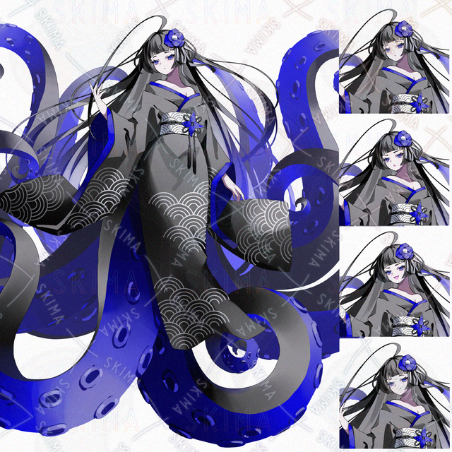 【表情4種】タコ　女の子　立ち絵