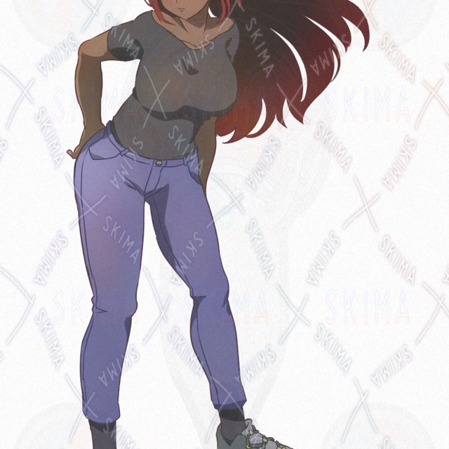 Image 2 of 8 different expressions] Ono wielding sister [with weapon].