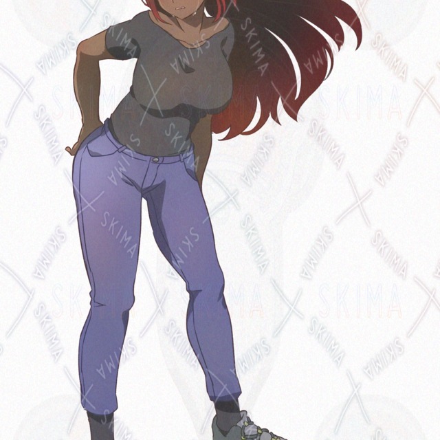 Image 8 of 8 different expressions] Ono wielding sister [with weapon].