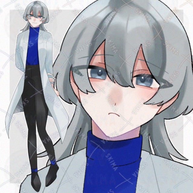 白衣の女性【表情5種】