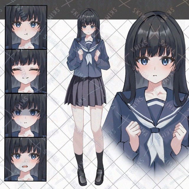 制服の女性【表情差分10種】