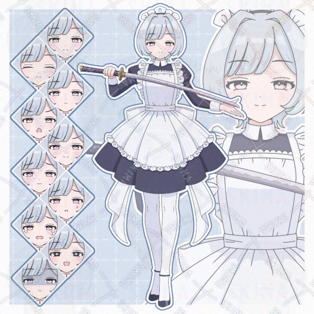刀を持ったメイド(表情10種)