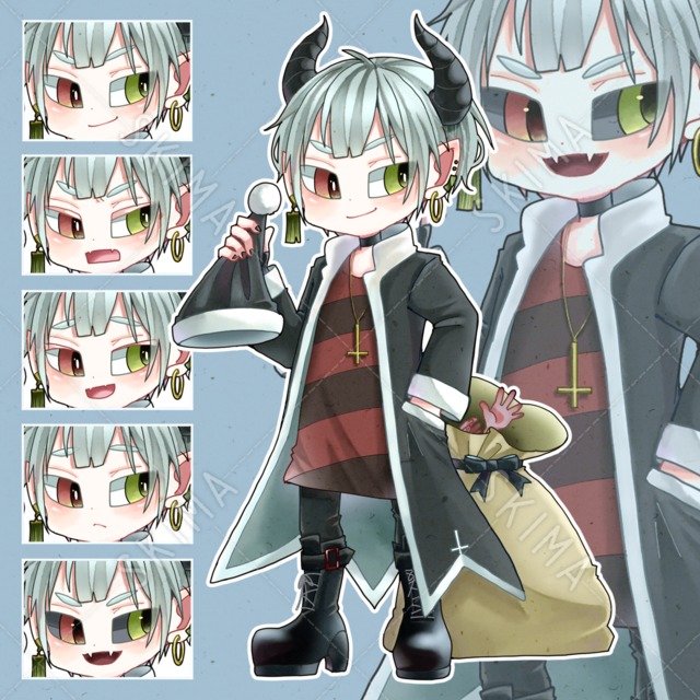 ブラックサンタクロース（表情差分有/背景透過）