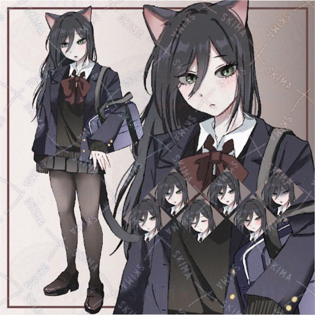 female high-school student with cat ears 的商品圖片