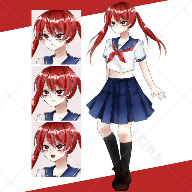 赤髪セーラー服