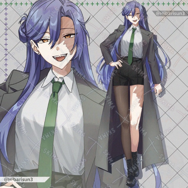 Image of Gizzard-toothed woman whose burn scars are not complex.