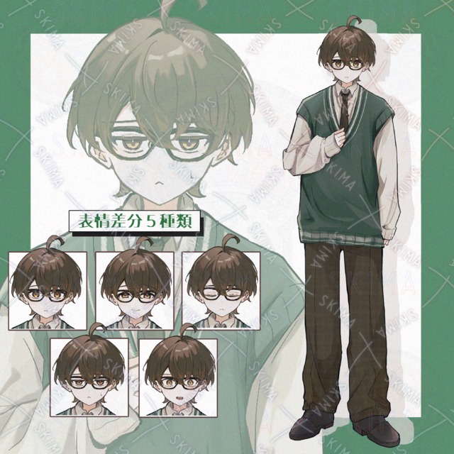 5 kinds of expressions] Glasses, male 的商品圖片