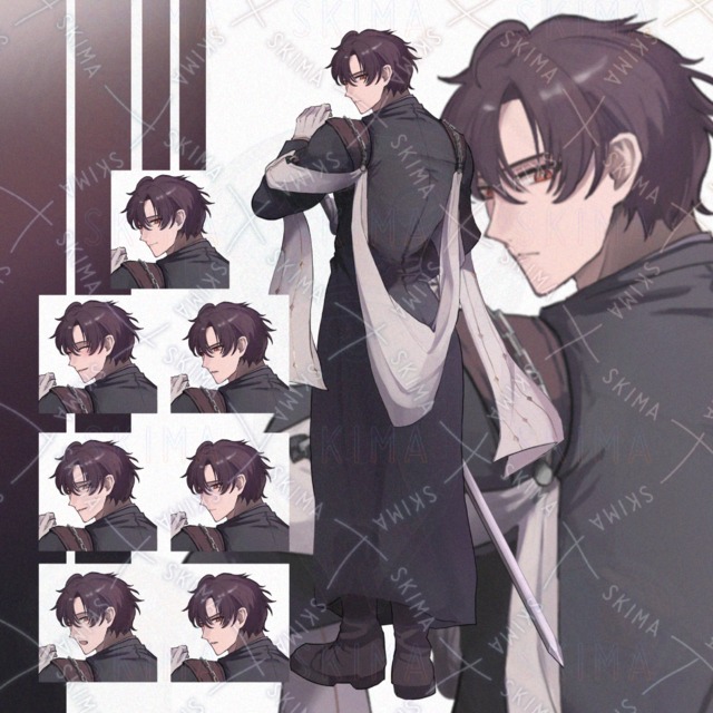 Image of Young priest [7 expressions].