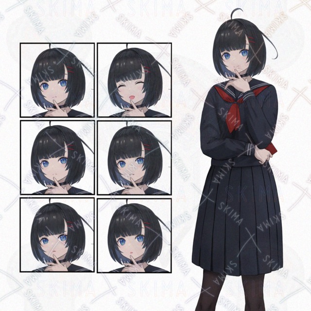 黒髪学生女子の商品画像