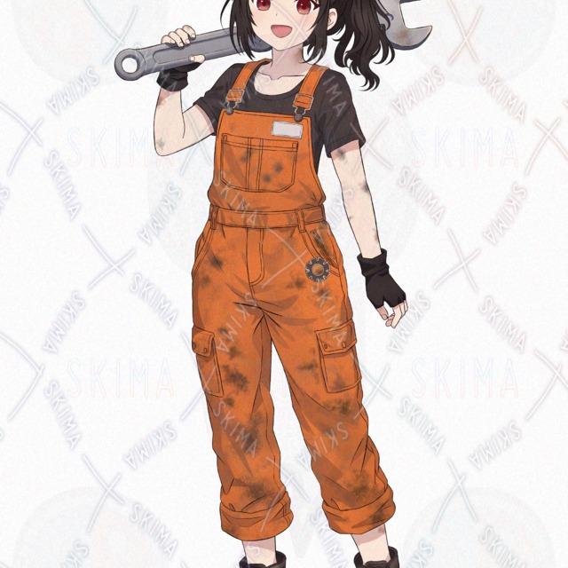 정비사 소녀｜전신 서 있는 그림(표정 차이 10종)｜옵션 판매 상품 이미지 5번째