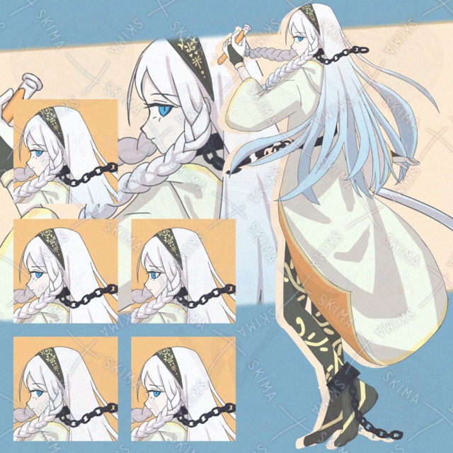 【表情5種】錬金術師/銀髪/ロング/女の子の商品画像