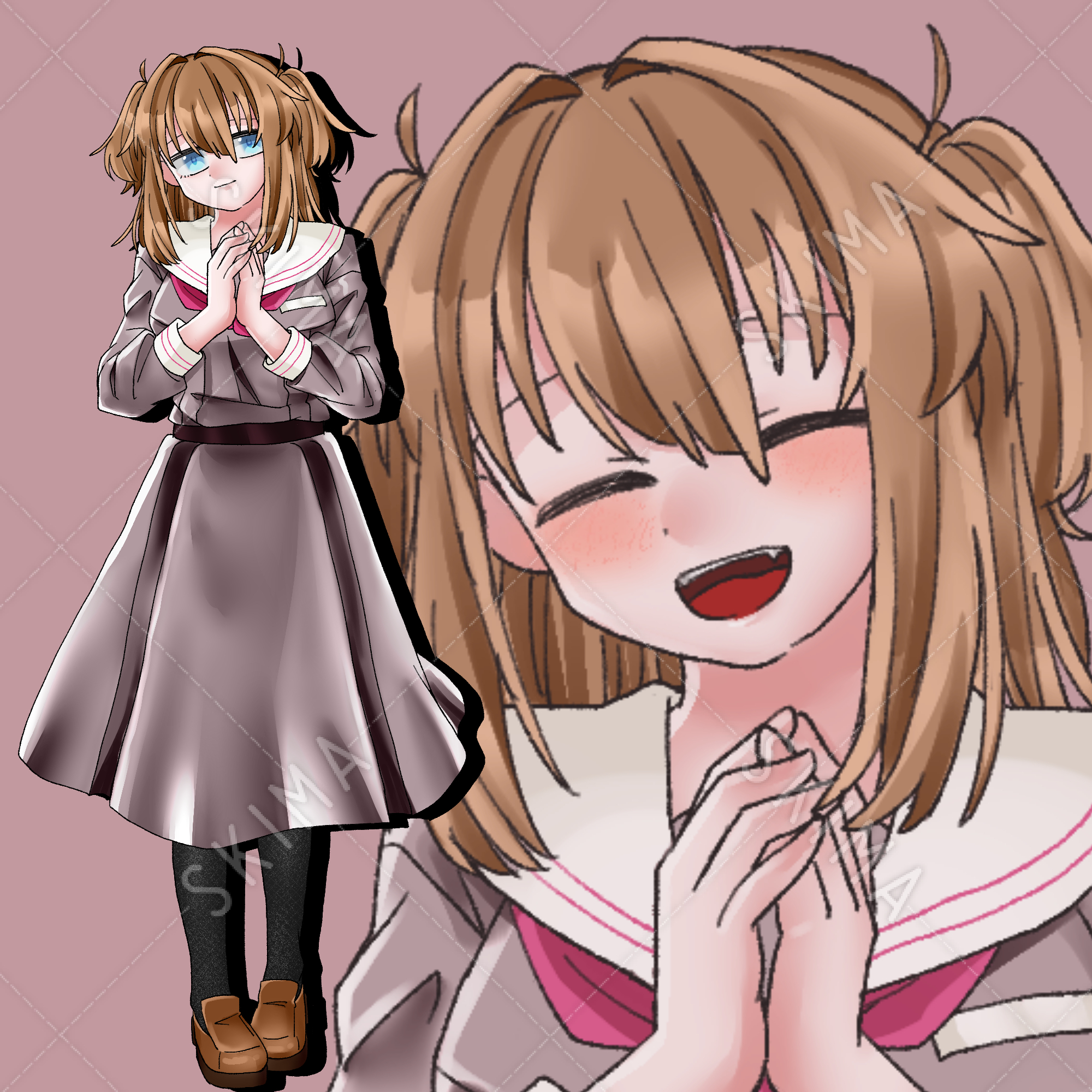 ワンピース型セーラー服の女の子 表情差分9種 スキマ スキルのオーダーメイドマーケット Skima