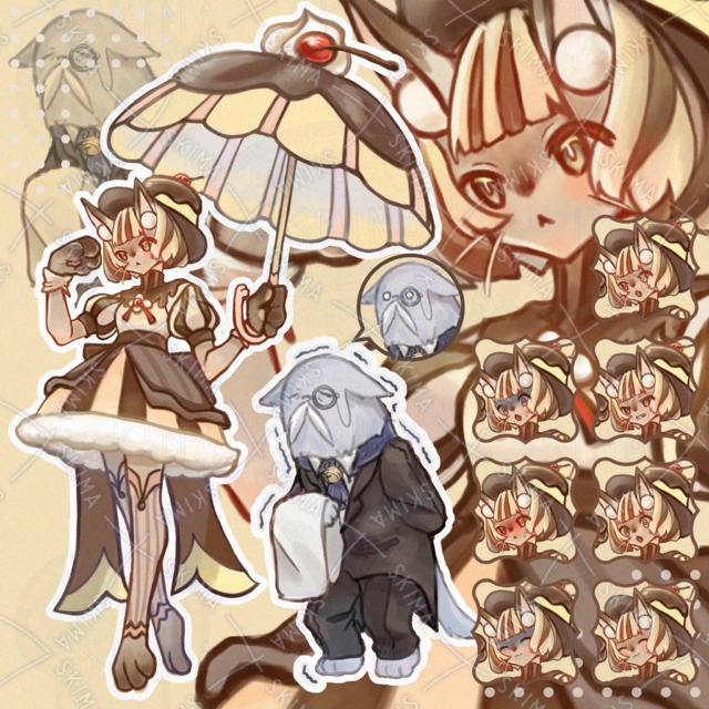 Image of 8 kinds of expressions + Omake] Cat girl and cat grandpa