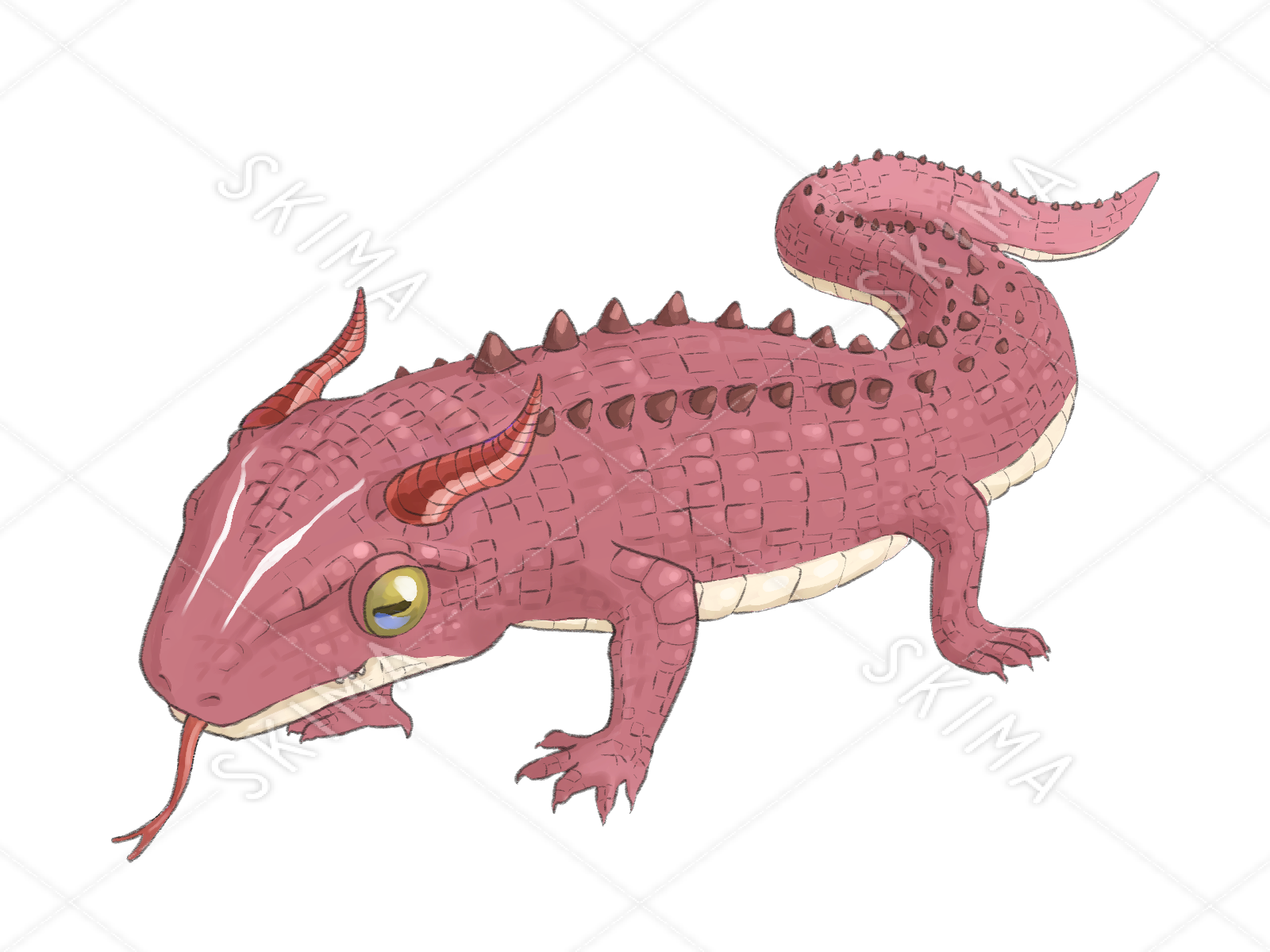 ツノが生えたワニの様なモンスター 色違い５種 スキマ スキルのオーダーメイドマーケット Skima