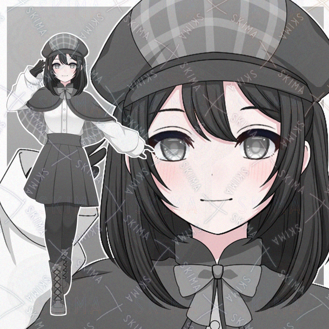 探偵風ファッションの女の子【表情差分10種】