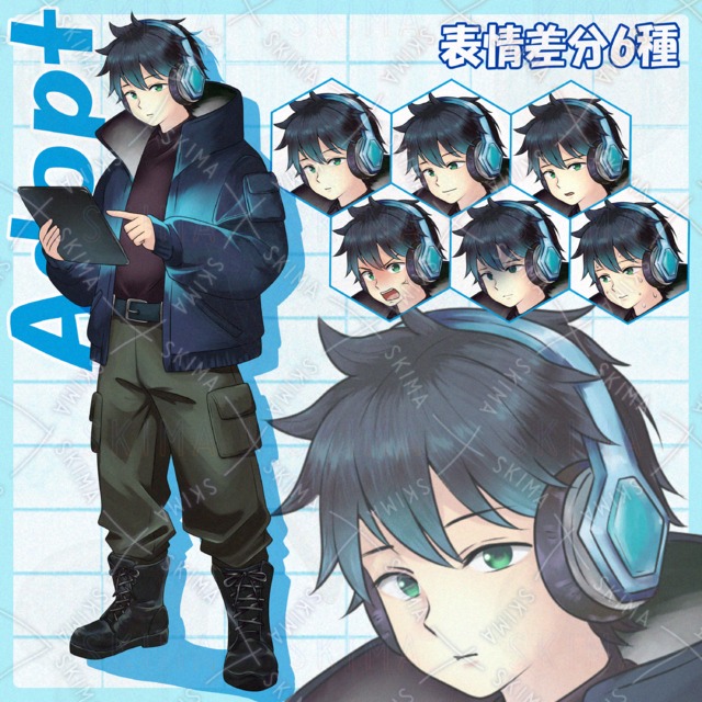 태블릿을 들고 있는 젊은이들【현대・학원・일상TRPG용/표정6종】입니다. 상품 이미지