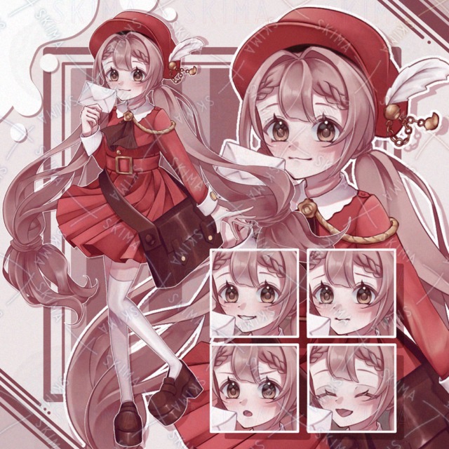 우표풍 소녀【표정 차이 총 5종 상품 이미지