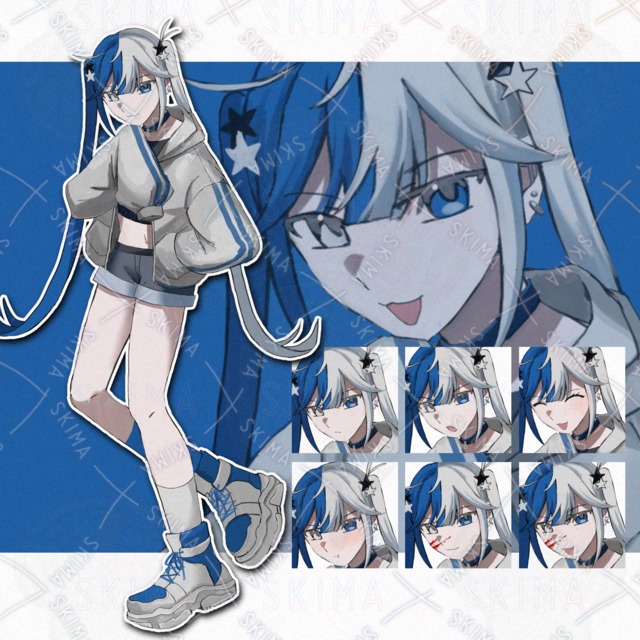 9 kinds of expressions] Adopt blue hair, white hair, street style 的商品圖片