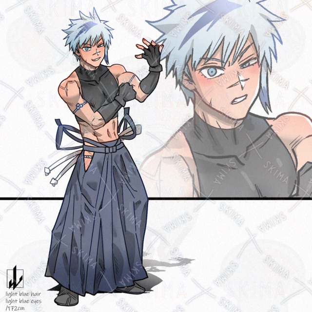 4 kinds of expressions] A young man in Hakama who looks like he is about to fight with his fists [Japanese clothes]. 的商品圖片