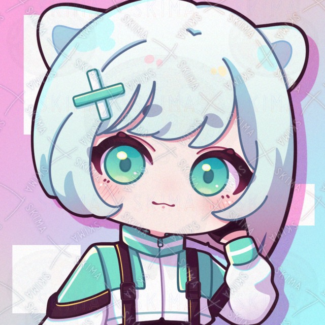 SNS 아이콘 북극곰과 사이버 의상 소녀 상품 이미지