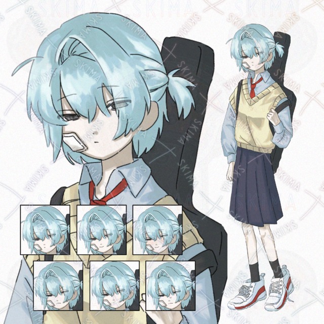 Image of adopt￤School girl in light music club with languid expression [6 different expressions].