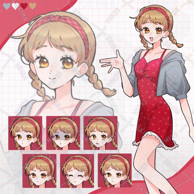 Image of 8 kinds of expressions] Mitsuami girl