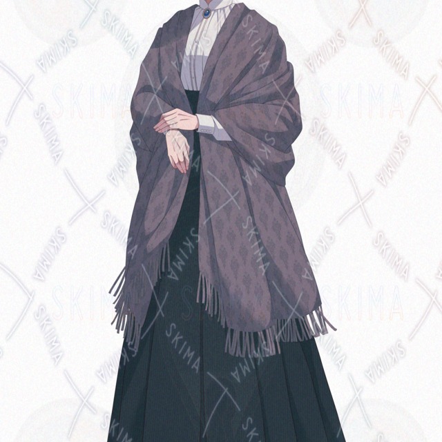 【表情７種】ストールの女性の商品画像7枚目