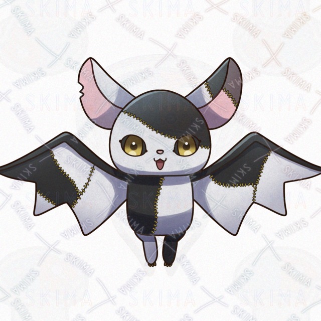 【表情差分４点】ツギハギだらけのコウモリのオリジナルキャラクターの商品画像4枚目