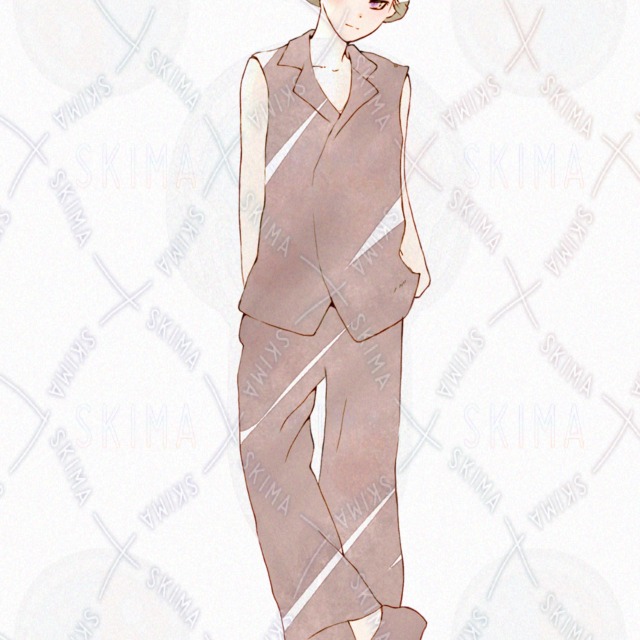 opt販売　モード系ファッションなクール女性　表情差分２種の商品画像3枚目