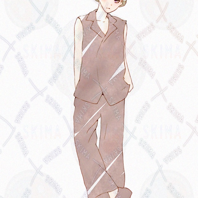 opt販売　モード系ファッションなクール女性　表情差分２種の商品画像2枚目