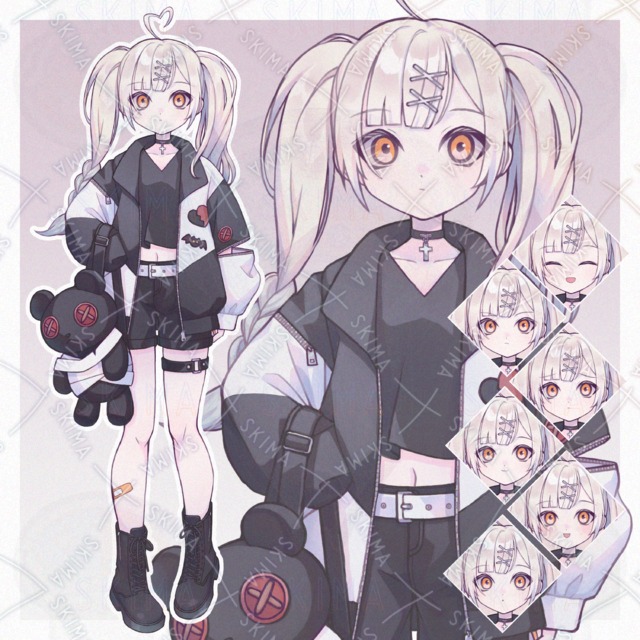 Adopt】소녀의 서 있는 그림(표정 차이 7종) 상품 이미지