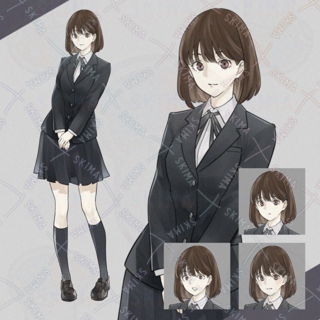 여고생 04 [표정 차이 4종] [TRPG 스탠딩 일러스트 상품 이미지