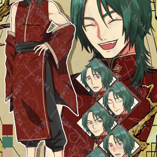 【差分10種】中華&times;緑髪&times;細マッチョ