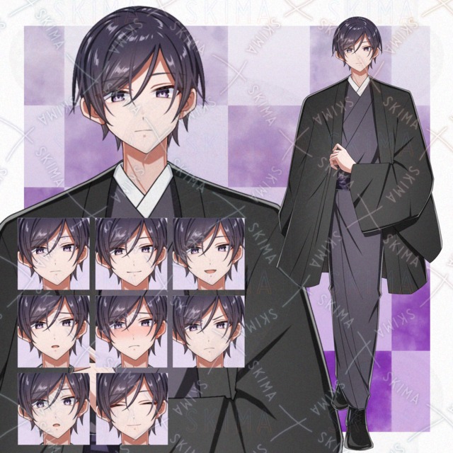 8 facial expressions of male characters standing 的商品圖片