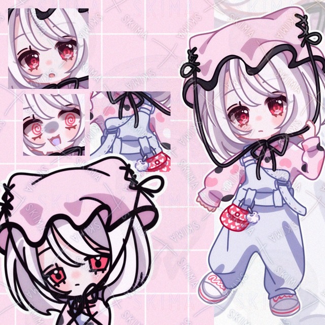 Deformed illustration, 8 different facial expressions + mini character [060]. 的商品圖片