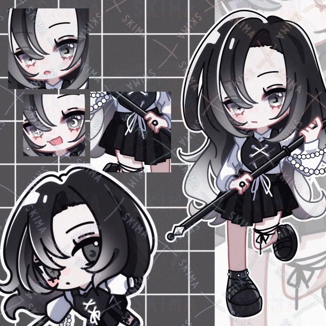 Deformed illustration, 8 different facial expressions + mini character [061]. 的商品圖片