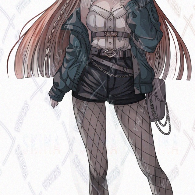 Backlight & 6 kinds of facial expressions] A girl in a stylish coord of glitter chain [Transparent PNG]. 的商品圖片第 3 張