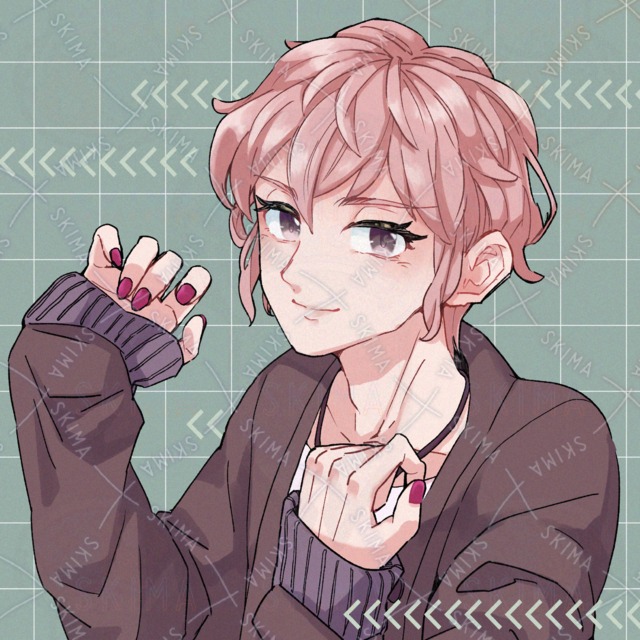 Image of Nail boys with pink hair