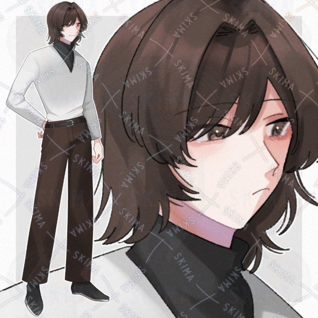 私服の男性【表情5種】