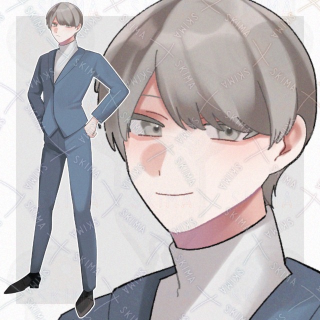 スーツの男性【表情5種】