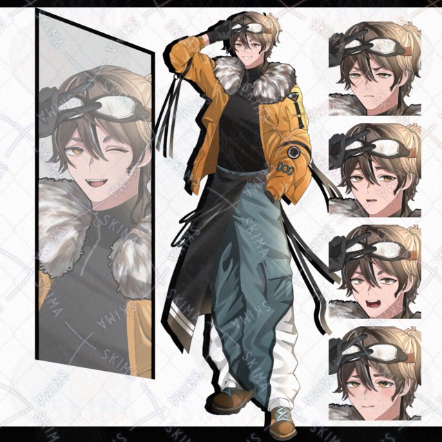 6 different facial expressions] Standing picture of a young man 的商品圖片