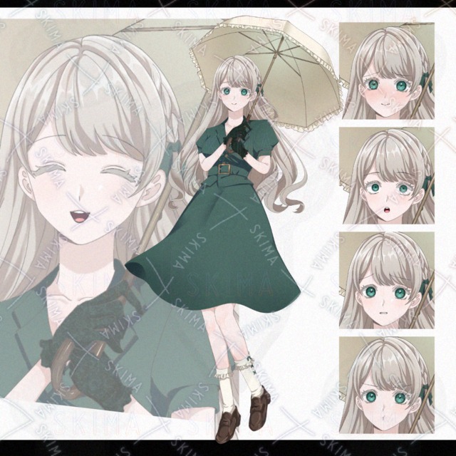 6 different facial expressions] One-piece female standing picture 的商品圖片