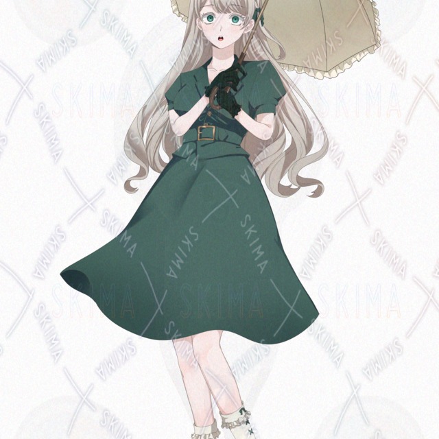 【表情差分6種】ワンピース女性立ち絵の商品画像6枚目