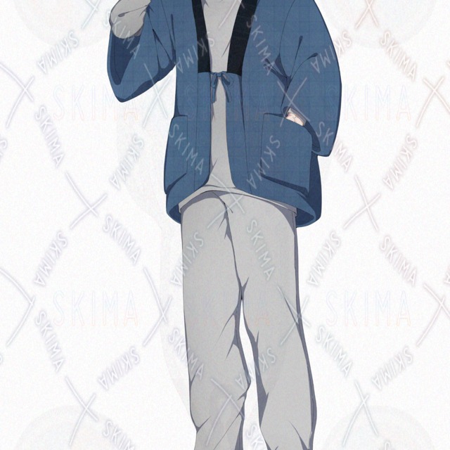 6 different facial expressions] Standing male in half-clothes. 的商品圖片第 5 張