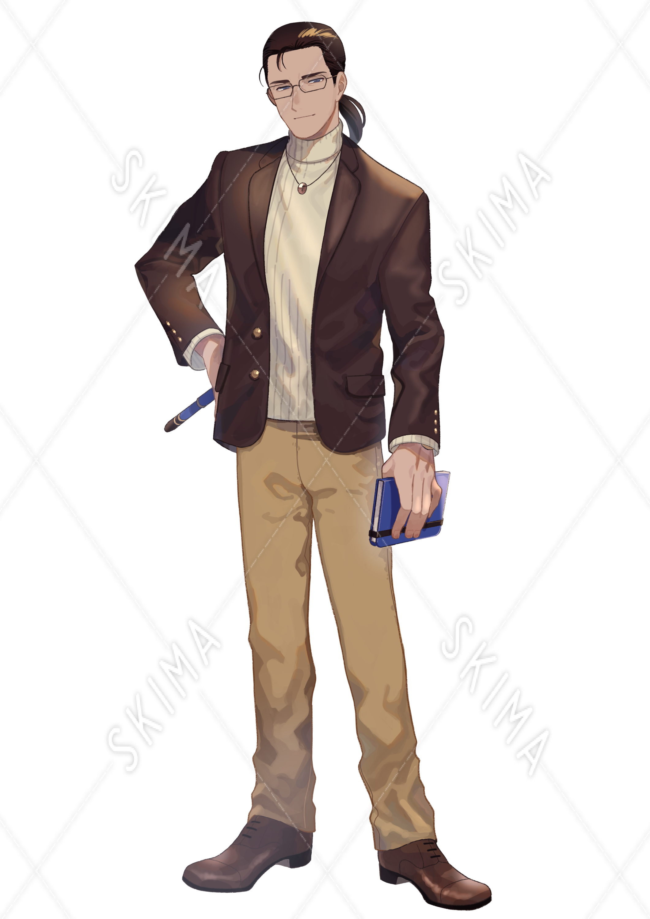 褐色でひっつめ髪の男性 メガネありなし スキマ スキルのオーダーメイドマーケット Skima