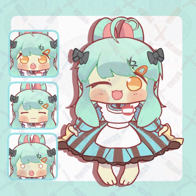 토끼짱 스탠딩 그림【표정 5종】그림 상품 이미지