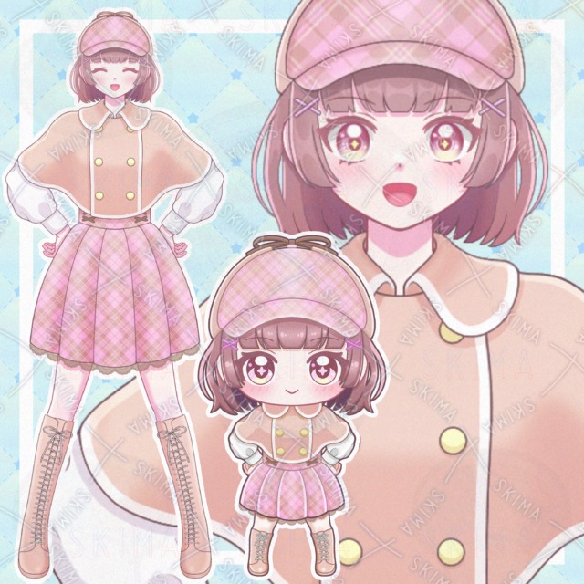 【表情9種＋ＳＤキャラ付】探偵の女の子